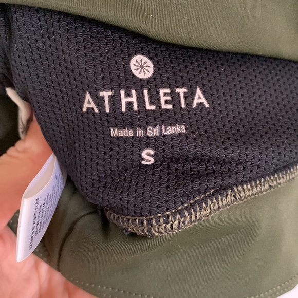 Athleta dark green sports bra with inserts, size small - Picture 5 of 6